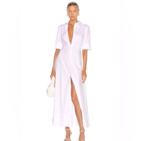 STAUD Dresses & Skirts - New NWT STAUD  Joan Collared Maxi Shirtdress White